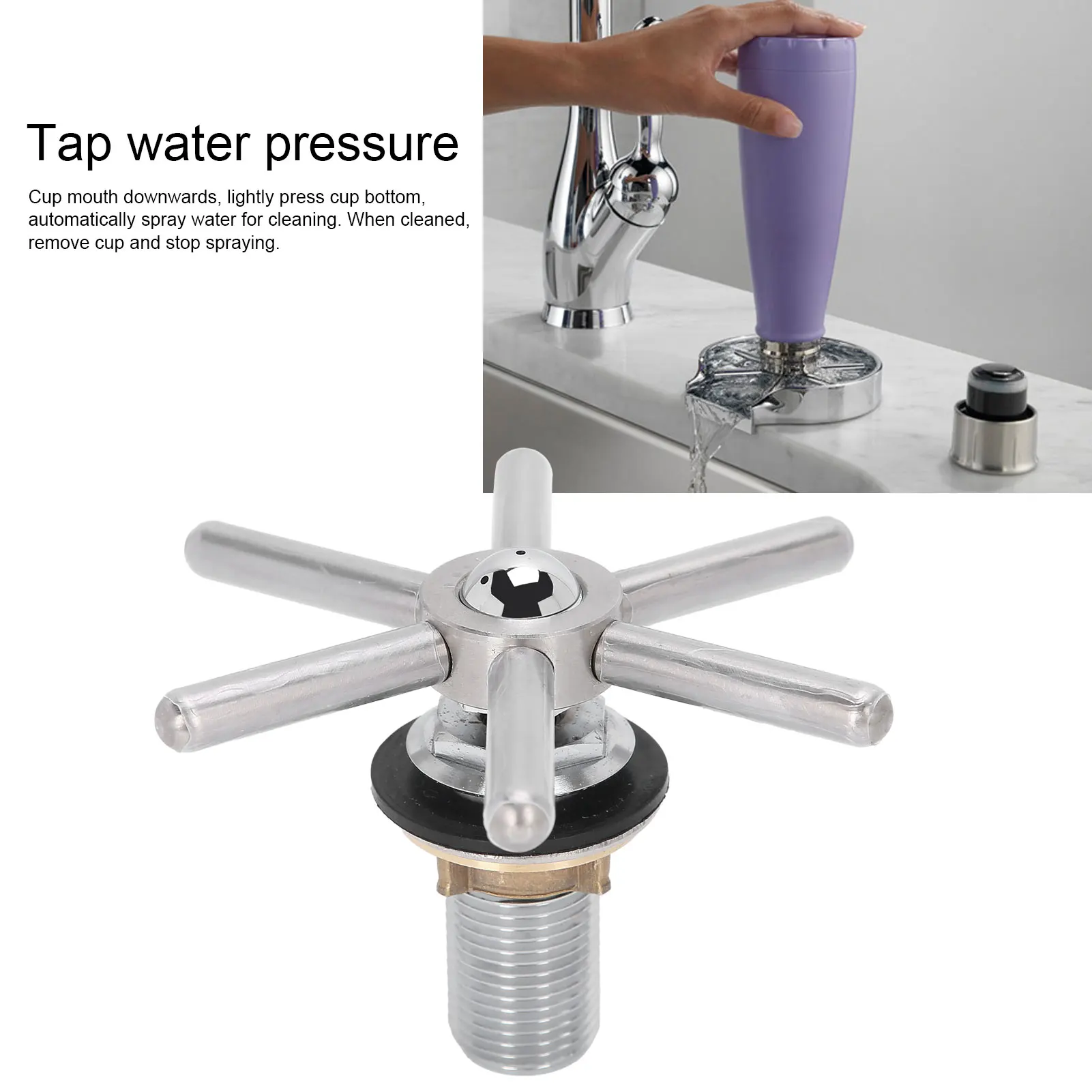 Automatic Cup Washer Machine Stainless Steel Bar Glass Rinser for Hotel Bar Coffee Shop Cup Rinser Faucet Head