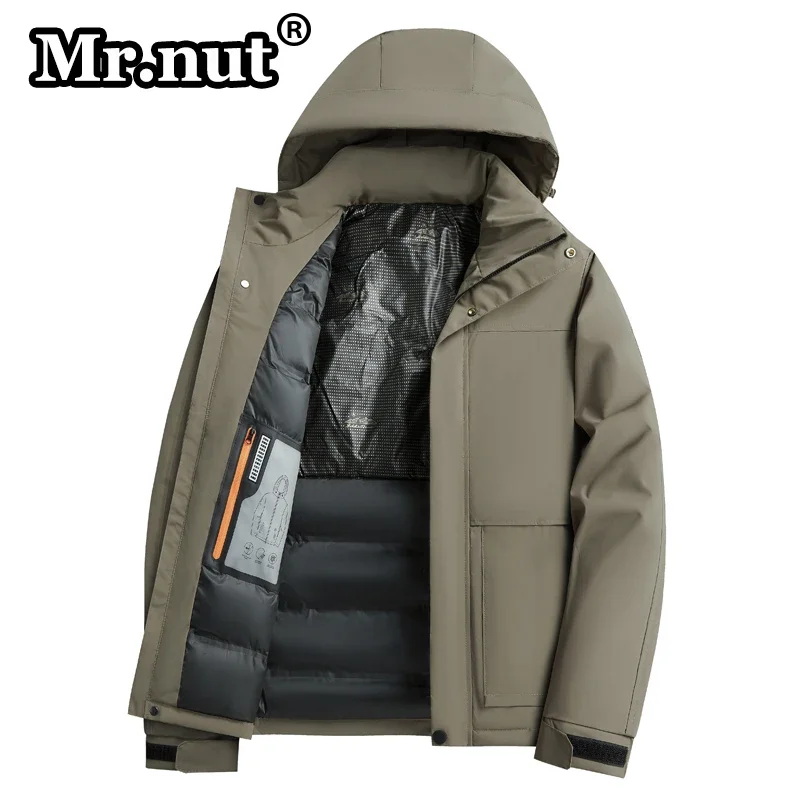 Mr.nut Men' Graphene Hooded Warm Cotton-padded Jacket Winter Clothing Quality Durable ParkasThermal Windbreak Thickening Jackets