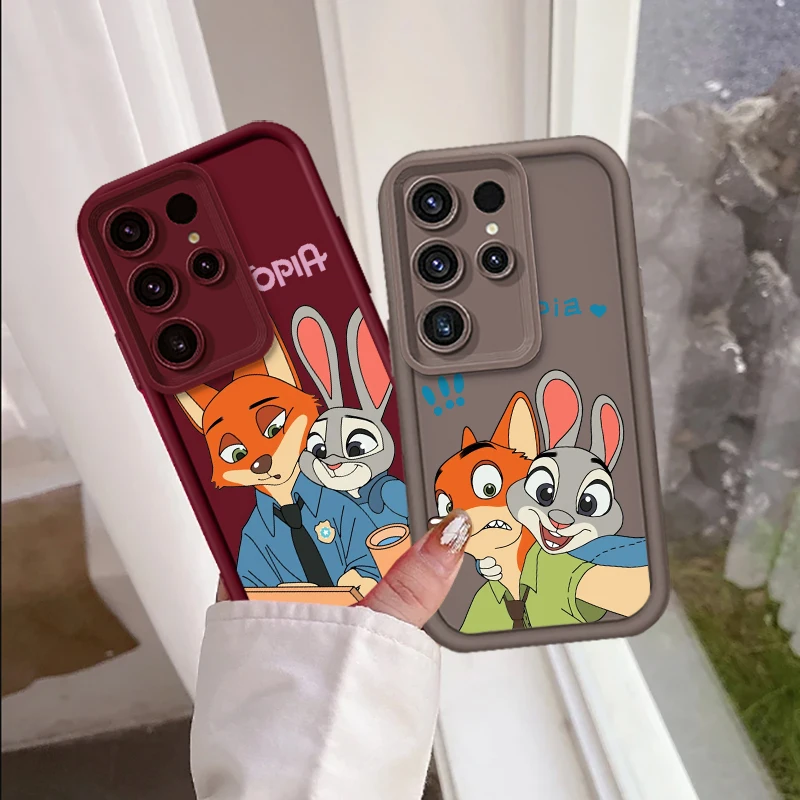 Disney Zootopia Cute Art For Samsung Note 20 S24 S23 S22 S21 S20 Ultra Plus FE A25 A23 A22 A15 A31 5G Eye Ladder Cover