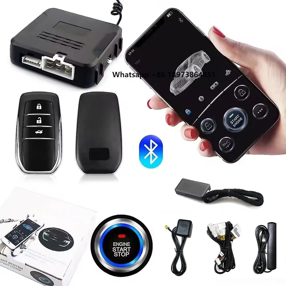 

Car Alarm System Automatic Remote Start Universal Pke Car Alarm With Phone App Bt Control