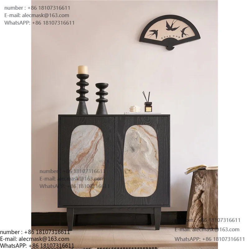 

French retro light-chasing side cabinets, antique dining side cabinets, living room coffee table storage