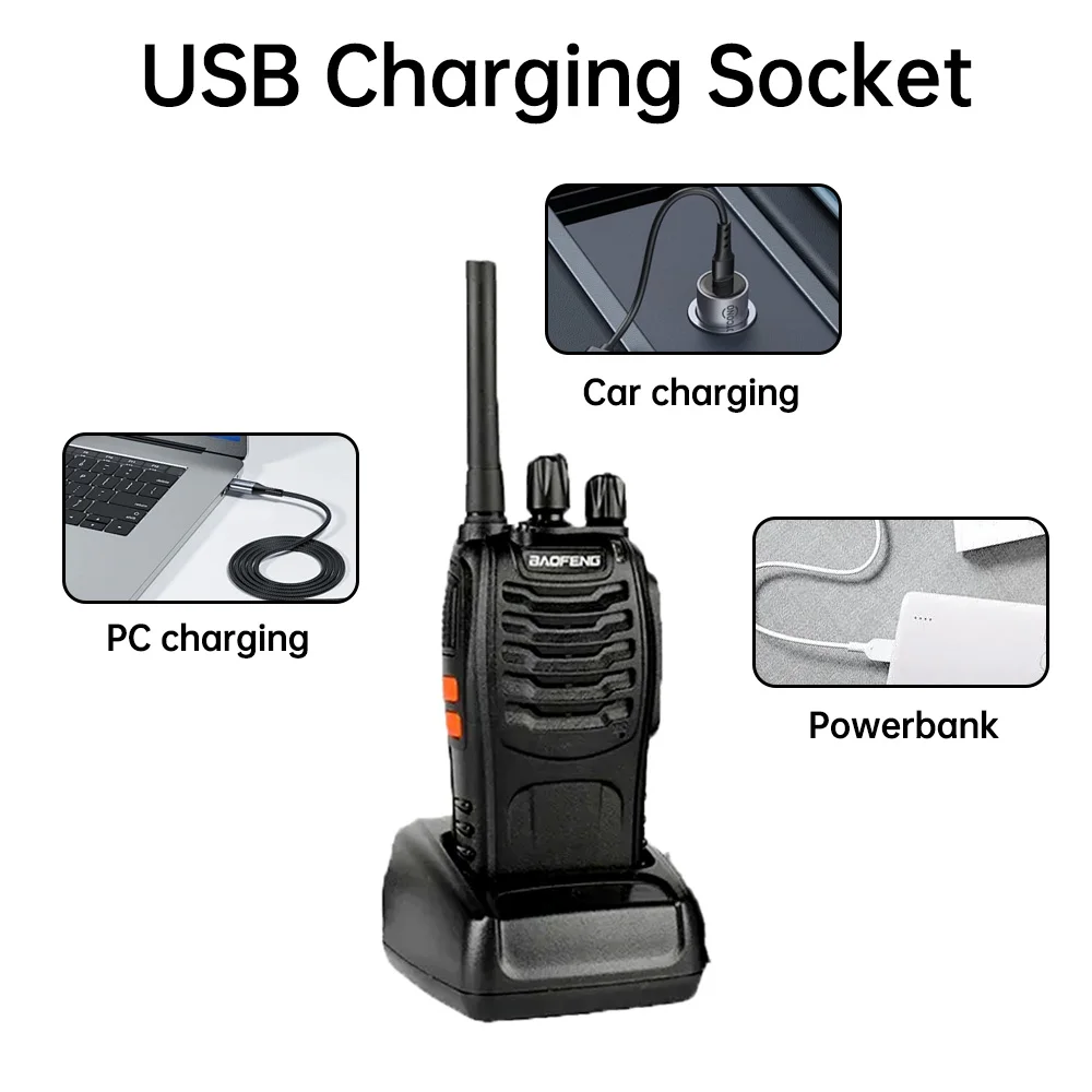 2/4/6 pièces Baofeng BF-88E portable sans fil longue portée talkie-walkie 446MHz 16CH UHF jambon Radio bidirectionnelle pour la chasse