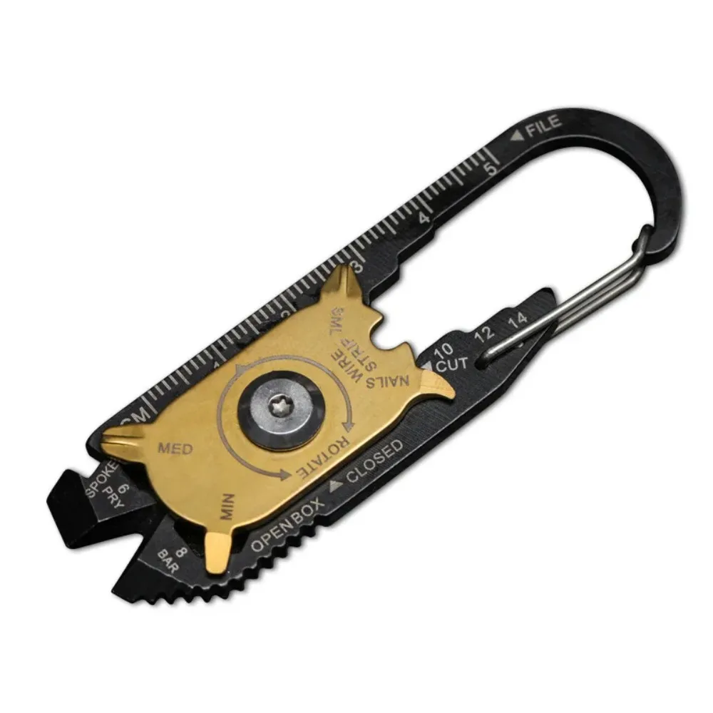 Outdoor 20 in 1 Multifunctional Combination Tool Stainless Steel EDC Tool Card Mountaineering Portable Home Emergency Keychain