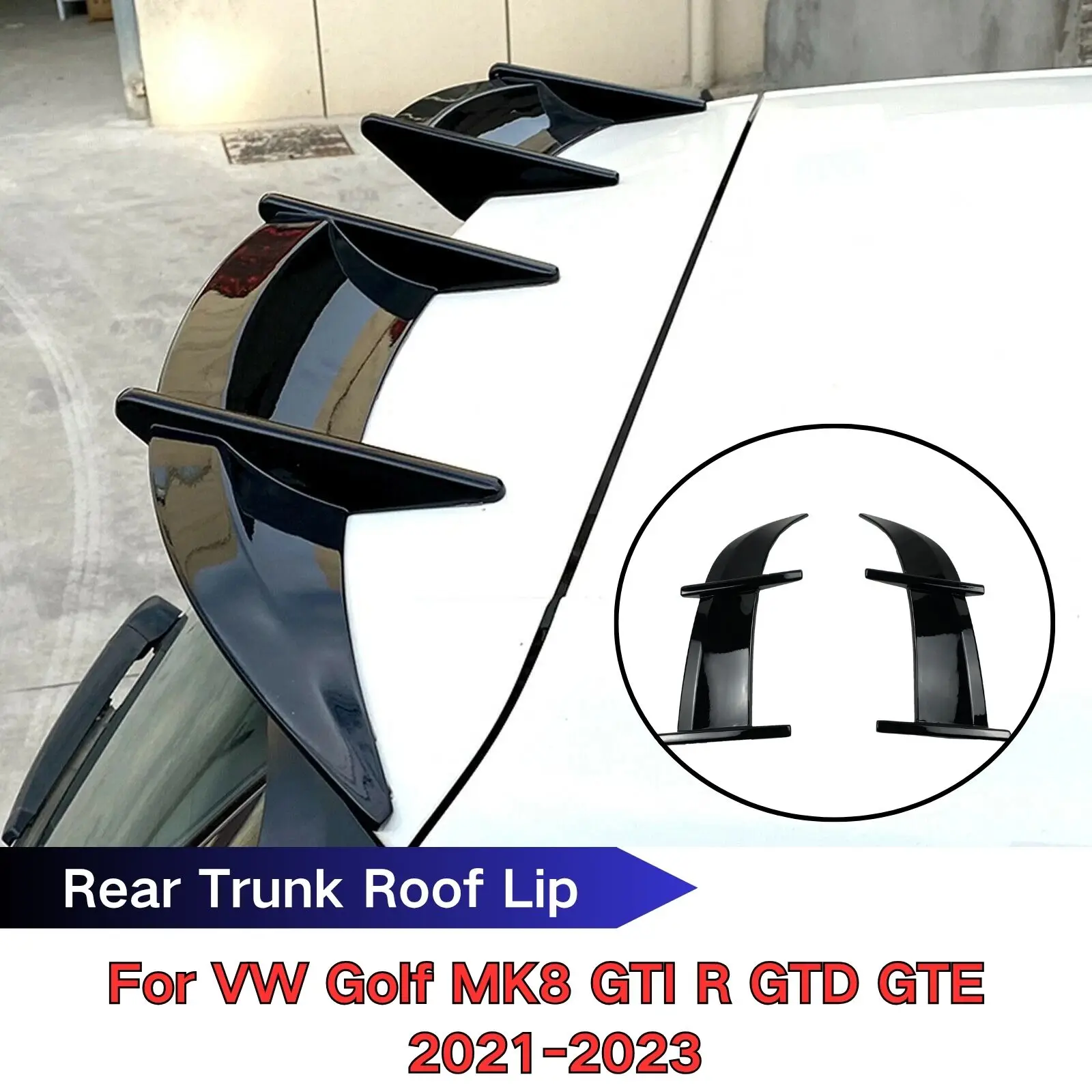 

Car Rear Tail Spoiler For VW Golf 8 MK8 GTI R GTD GTE 2021-2023 Wings AK Style Rear Trunk Roof Lip Spoiler Splitter Body Kit