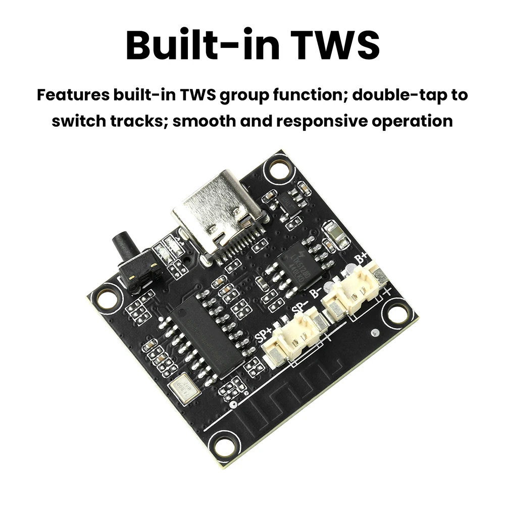 وحدة مضخم صوت BT 5 فولت 3 وات مع ضبط قابل للتعديل، تدعم بطاقة Tf، تشغيل بطاقة الذاكرة من النوع C