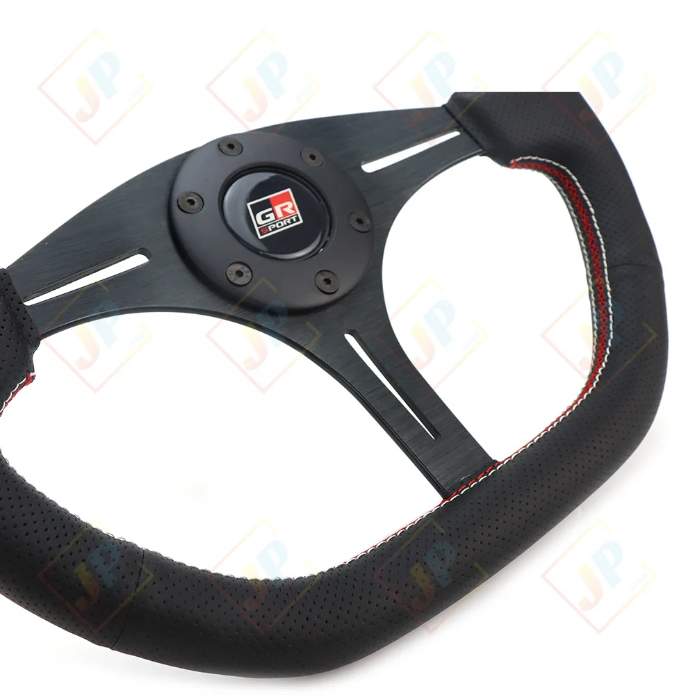 JDM Universal D Shape Steering Wheel 345mm 13.5inch Leather Racing Sports Gaming Drift Steering Wheel For Toyota GR