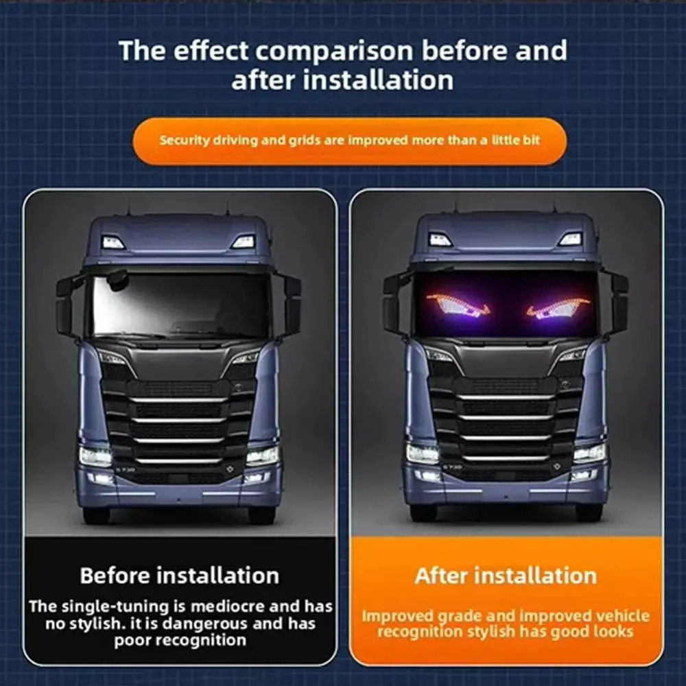 مقاوم للماء USB شيطان العين الخفيفة 5 فولت RGB الديناميكي LED الزجاج الأمامي عرض 11 وضع LED عرض عيون الشيطان ضوء إضاءة السيارة #3