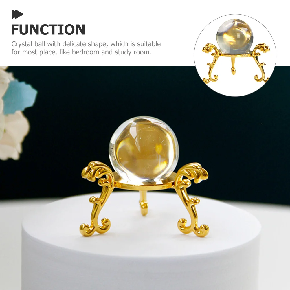 

1Set Crystal Ball Decoration with Base Delicate Home Tabletop Decor Creative Clear Sphere Craft for Living Room Cabinet