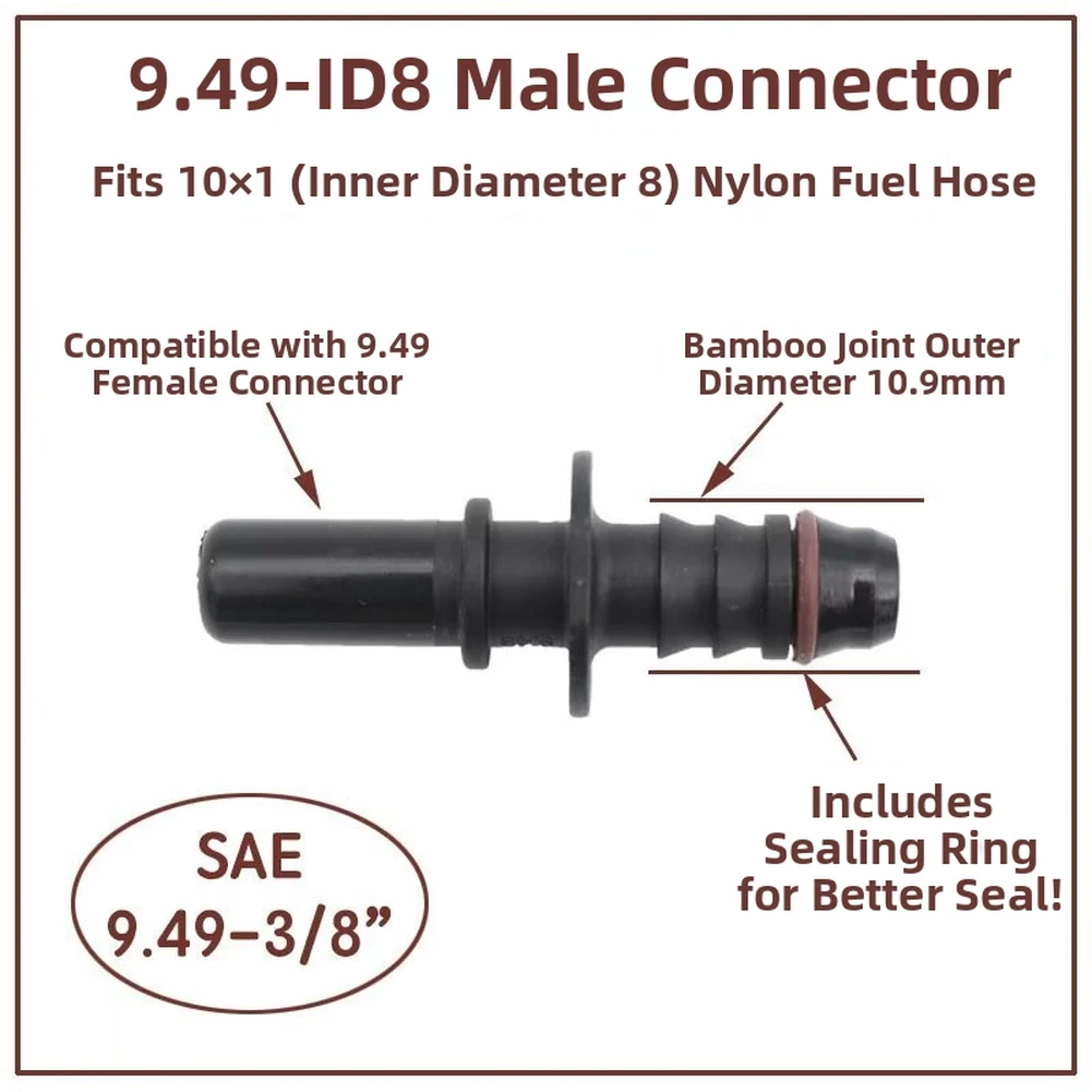 2 Pair Quick Release For Fuel Line Connectors for Air Water For Fuel Oil and Inert Gas with Secure Push Fit Mechanism