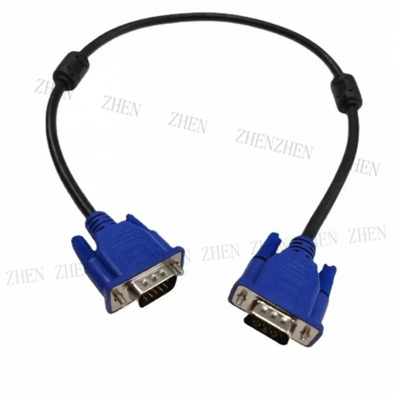 Y Y 3+9 VGA Monitor Projector Full 15Pin Male Video Short Cable Cord Blue 50cm