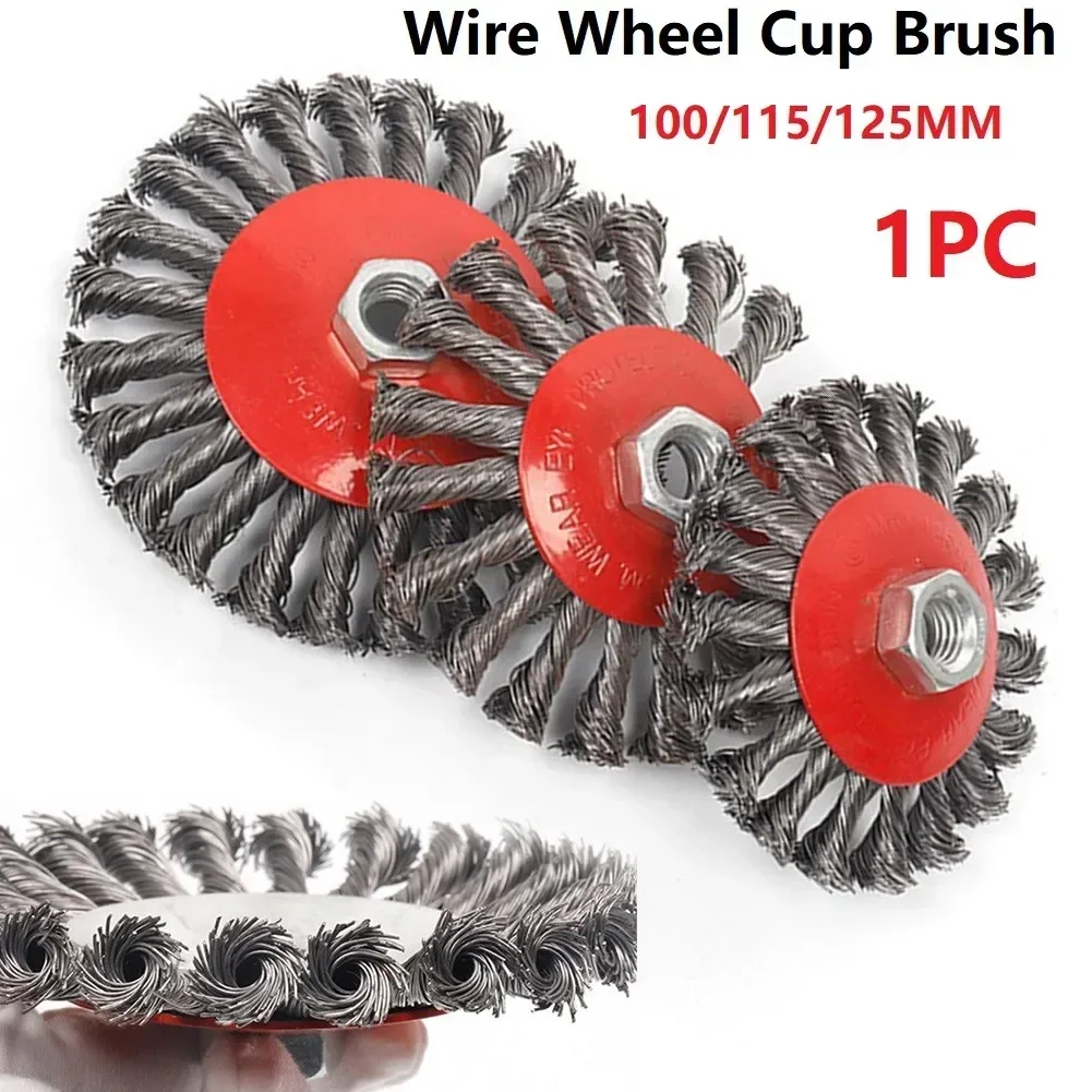 Twisted Steel Wire Wheel Brush Strong Paint Remove Rotary Twist-Knot Deburring 100mm/115mm/125mm For Metal Angle Grinder