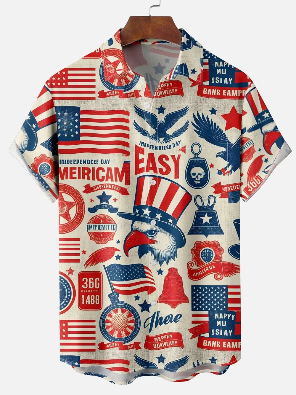 Vintage Men's Shirt Summer Casual Fashion Short Sleeved Shirt Loose Breathable Hawaiian Shirt Man Casual Men's Clothing Tops