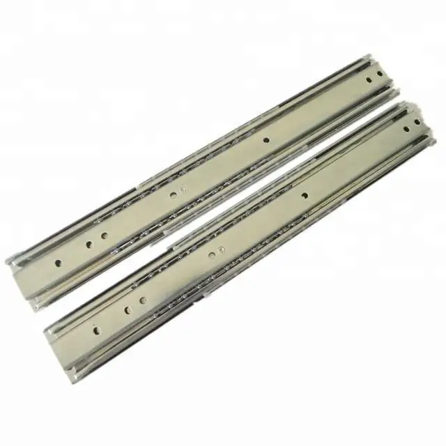 Foxslide Heavy  Under Mount Bright Zinc Plated Floor Mount Ball Bearing Drawer Slides Channel Cabinet Drawer Guide SlideRail
