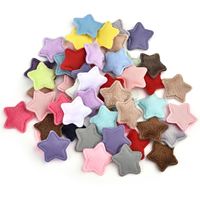 50Pcs 25mm Fur Padded Star Patches Stickers Sew Clothes Jeans Patches DIY Coats Applique Handmade Patchwork Accessories Patches