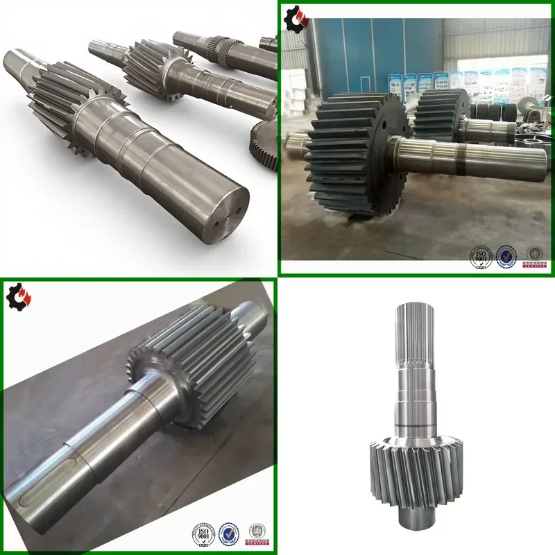 Wangli Steel Gear Shaft Parts with 60 Torque Capacity for Mining Cement Sugar Mill Machinery