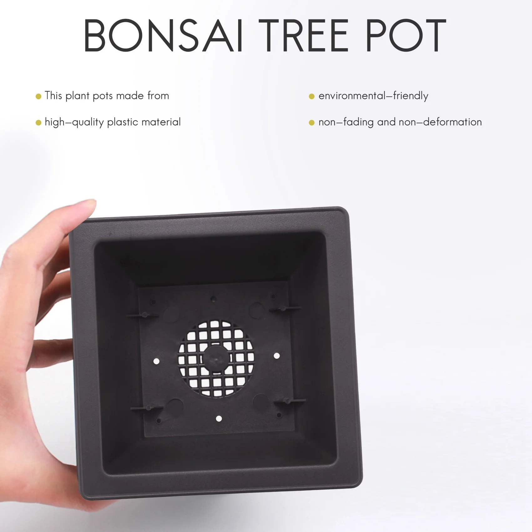 15 PCS 4.7 Inch Flower Pot, Square Plastic Bonsai Training Pot, Flower Succulent Flower Pot Container, for Garden, Interior, Hom