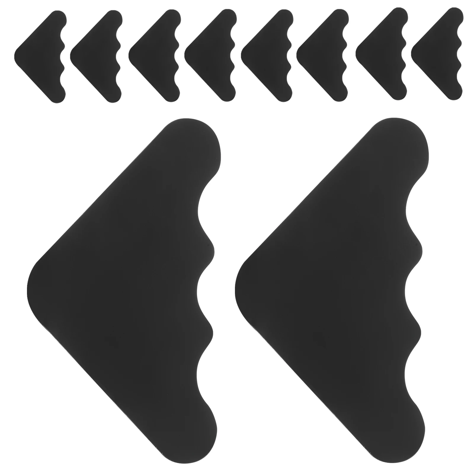 

10 Pcs Washable Rug Non-slip Stickers Grippers for Rugs Outdoor Pads Black Carpet