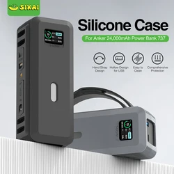 Silicone Case for Anker 737 Power Bank 140W 24000mAh PowerCore TF/SIM card PIN storage Bag Protective Cover Travel Carrying Case