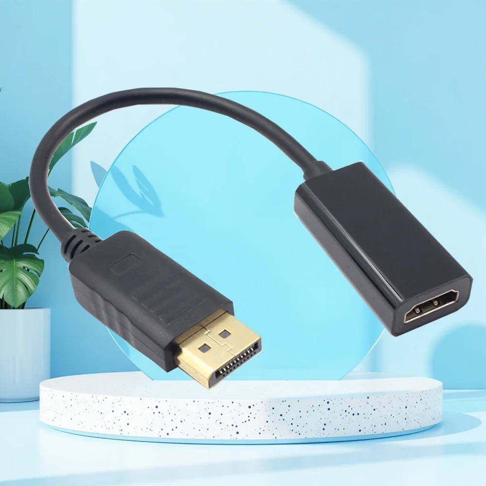 4K DisplayPort TO HDMI อะแดปเตอร์ชาย DP หญิง HDMI-สายแปลงวิดีโอเสียงสําหรับ HDTV PC โปรเจคเตอร์