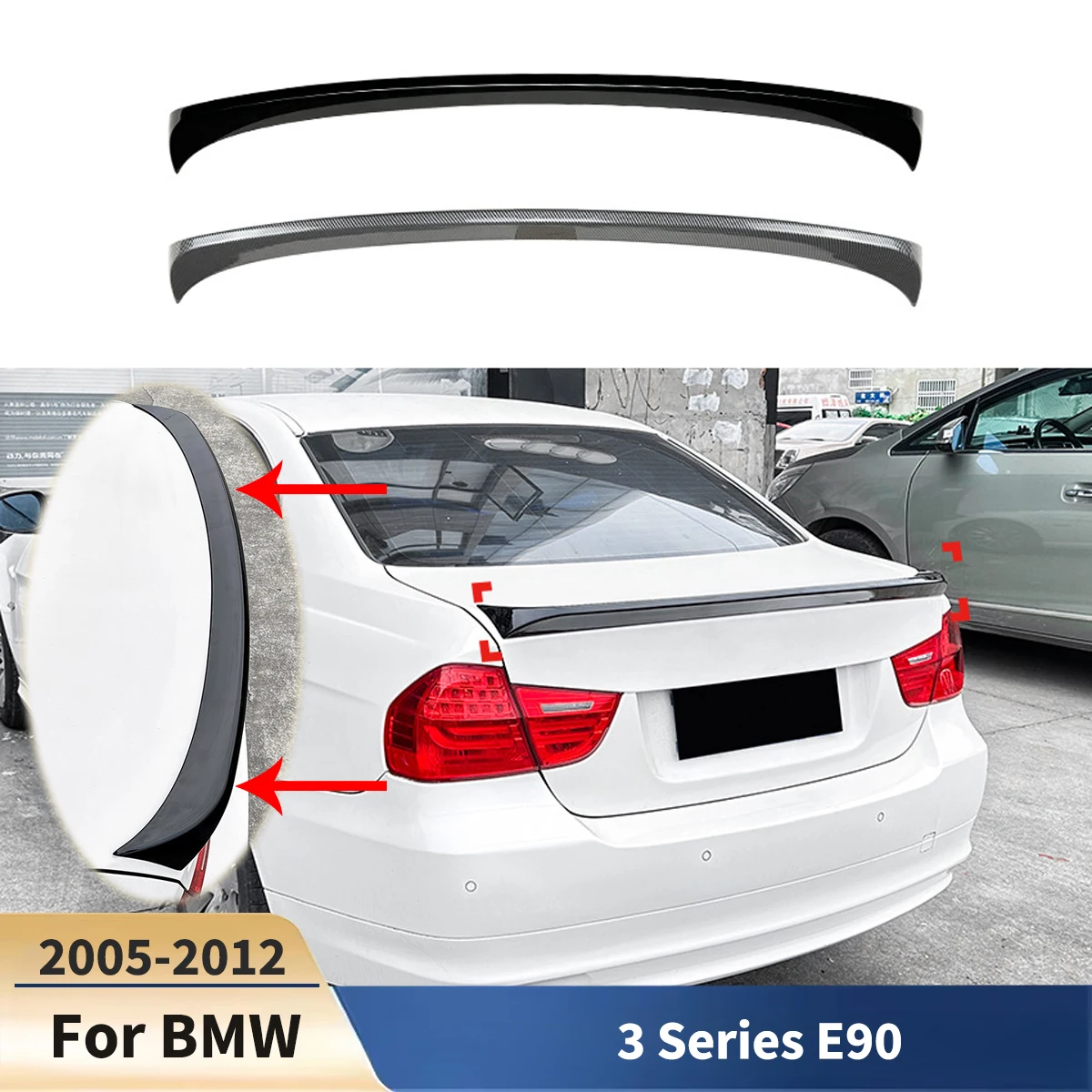 

Car Rear Trunk Wing For BMW 3 Series E90 2005-2012 For CSL Automobiles Trunk Boot Splitter Spoiler Auto Parts Tuning Exterior
