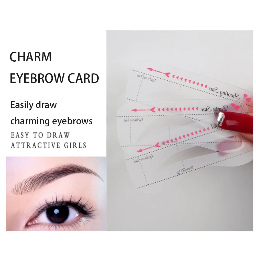 10-50Pcs Card Eyebrow Stencil Reusable Eyebrow Stencil Eye Brow Drawing Guide Beauty Tool Stickers Styling Shaping Template Card