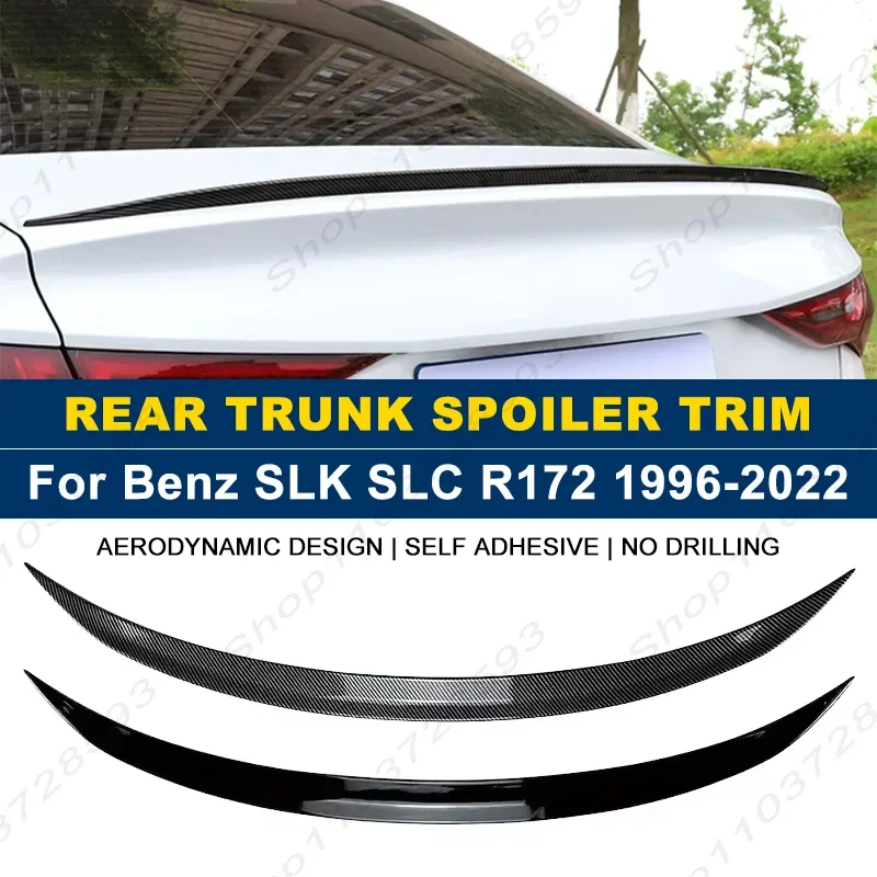 For Mercedes Benz Accessories SLK SLC R172 1996-2022 Car Rear Trunk Boot Spoiler Wing Lip Body Kits Gloss Black Soft Plastic