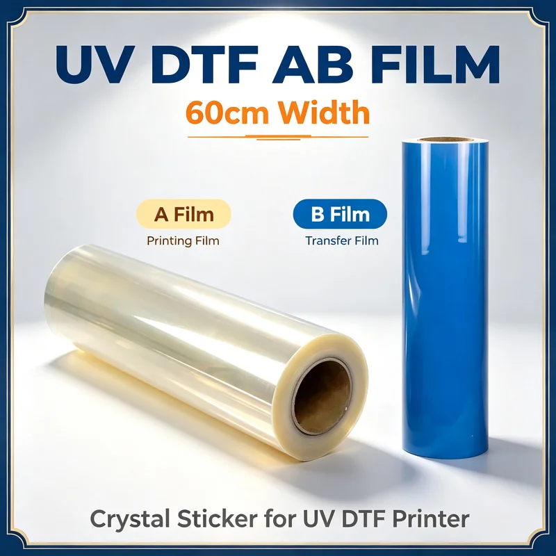 Hot Sale DTF AB Film In Stock 60*100m Professional Printer Label Transfer Sticker All Smooth Hard Surfaces