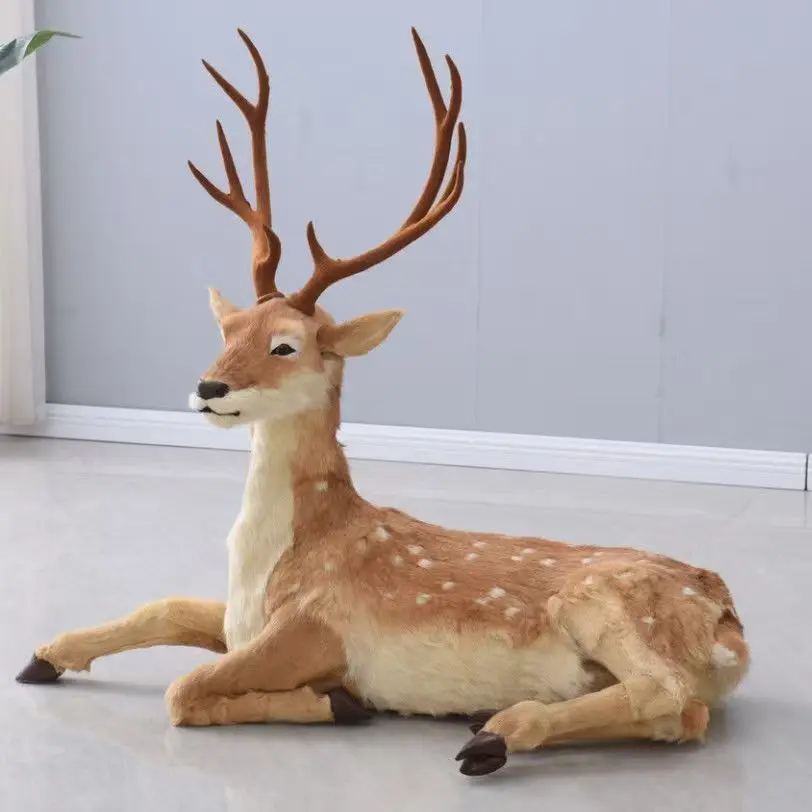 Large simulation sika deer 1:1 animal model Christmas decoration ornament exhibition specimen props Pastoral window