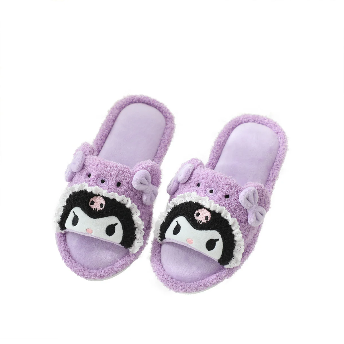 Sanrio series plush slippers Kawaii melody kuromi Cinnamoroll Pom Pom Purin summer and autumn floor home shoes one size