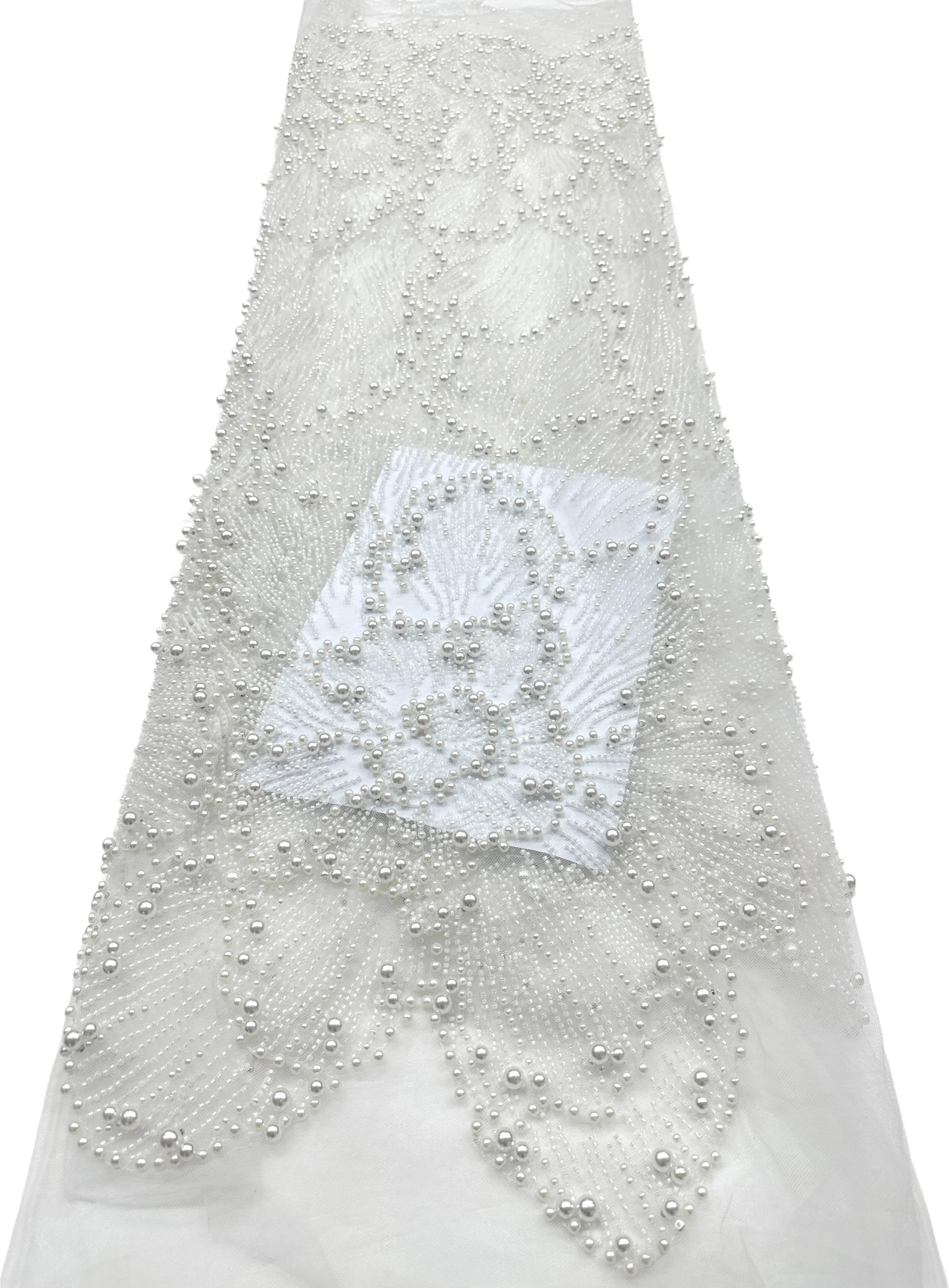 

2026 African Elegant Beaded Lace Fabrics High Quality French Embroidery Beads Lace Fabric For Nigerian Wedding Sewing