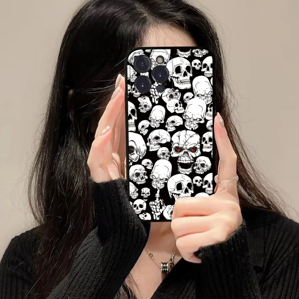 Funny Skull Skeleton Phone Case For iPhone 14 11 12 13 Mini Pro XS Max Cover 6 7 8 Plus X XR SE 2020 Funda Shell