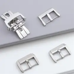 NFR Quality Stainless Steel Pin Fold Buckle For Blancpain Strap Fifty Fathoms 5000/5015 Leather Rubber Nylon Clasp 18mm 20mm