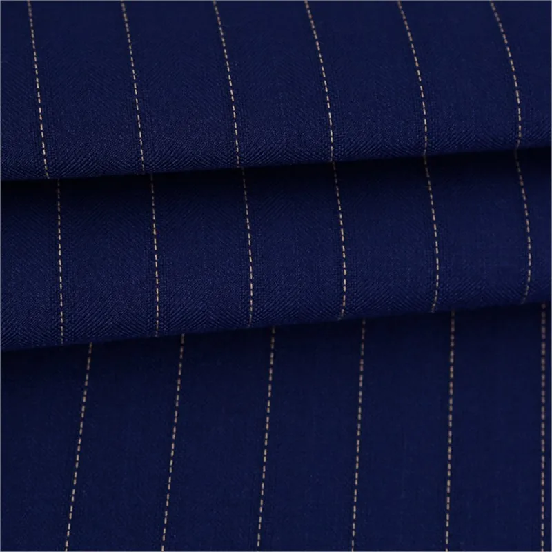 New plain weave fabric for fashionable men's striped casual suit