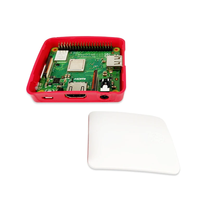 Funda oficial RPI para Raspberry Pi 3 Modelo A+ Pi 3A+ Carcasa de color rojo y blanco