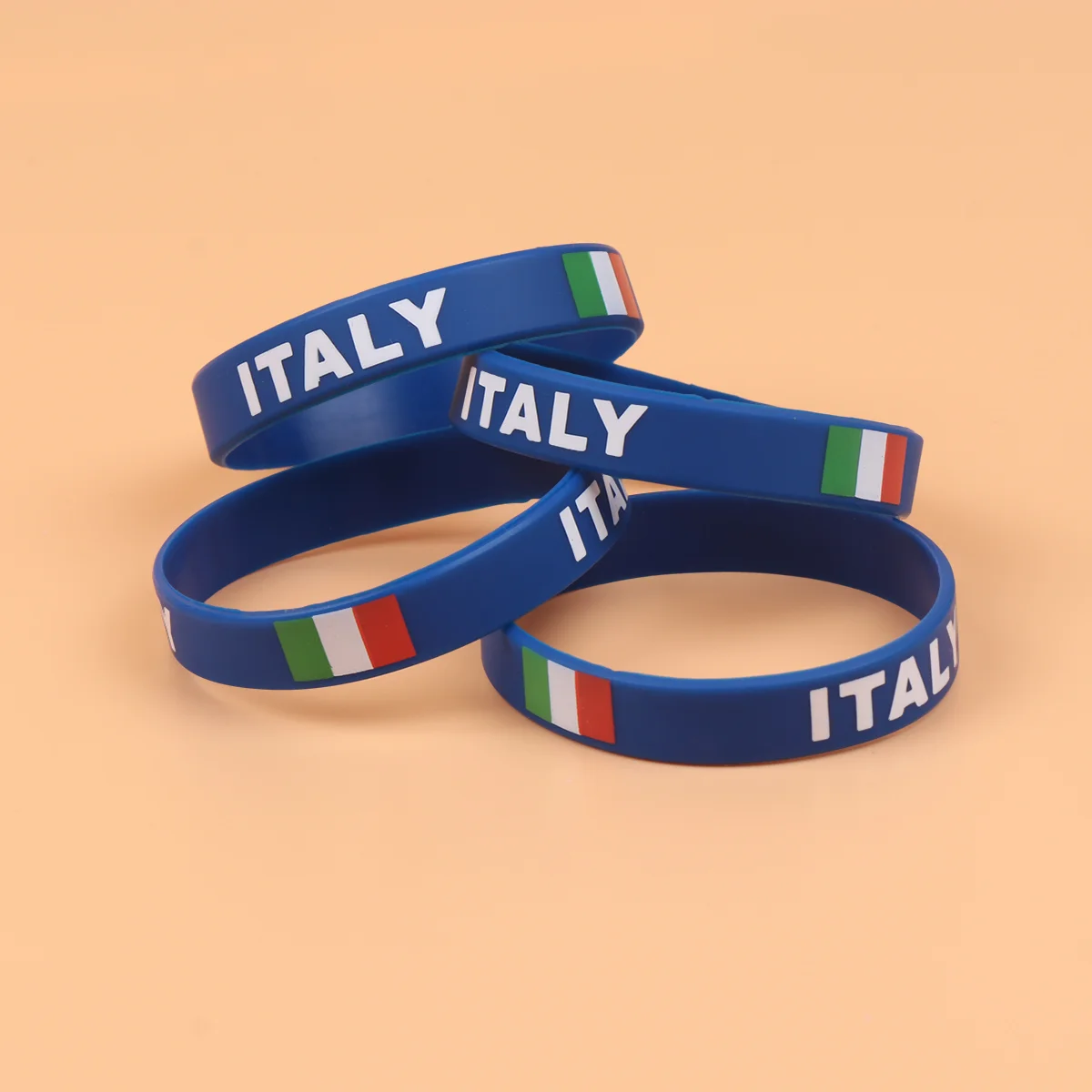 10 Pcs Sports Playground Wristband Country Wristbands Silicone Badge Symbolically Flag Decorative Printed Bracelet