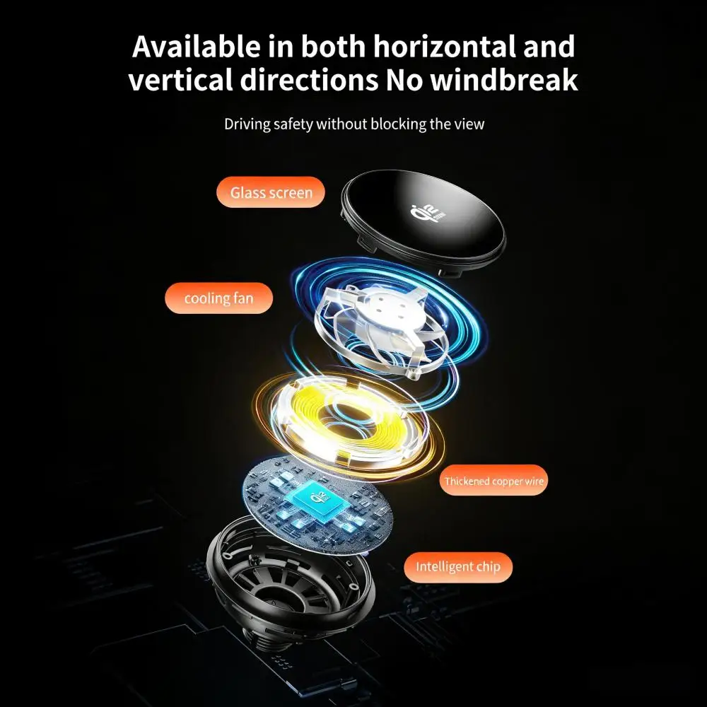 Magnetisches 25W Kabelloses Auto-Ladegerät Lüftungshalterung mit RGB-Ambientebeleuchtung für iPhone 17 16 Pro Max 15 14 13 – Detail 3