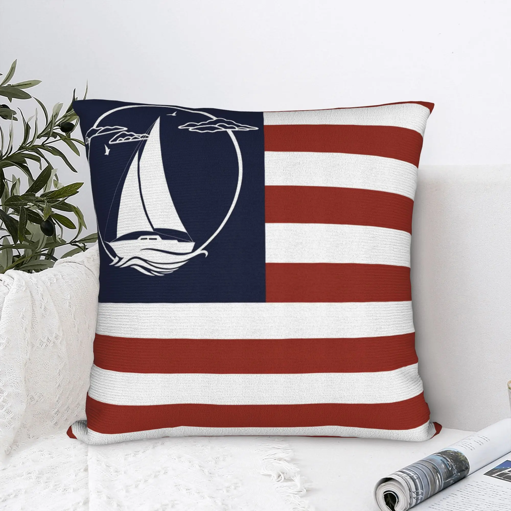 Nordic Dark Blue Nautical Collection Pillow Case  Custom Pillow Cover For Sofa Couch Bed Living Room Vintage Pillowcases