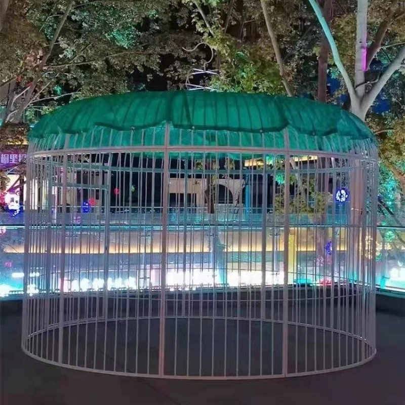 Outdoor galvanized tube large bird cage extra large net park parrot extra large peacock cage encryption decorative bird cage