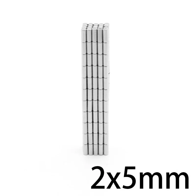 50/100/200/500/1000/2000PCS 2x5 Long Strong Powerful Magnets Disc Permanent Magnet 2x5mm Small Round Neodymium Magnet 2*5