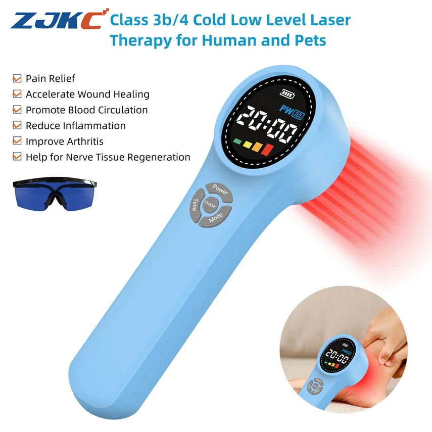 

ZJKC 1760mW Cold Laser for Pain Therapy Wound Healing Red Infrared Light Low Level Laser Treatment Device 660nm 810nm 980nm