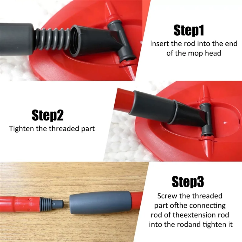 【Precio caliente!】 Reemplazo de manija de fregona giratoria de 4 secciones para recambios de fregona Ocedar O-Cedar/Vileda Turbo