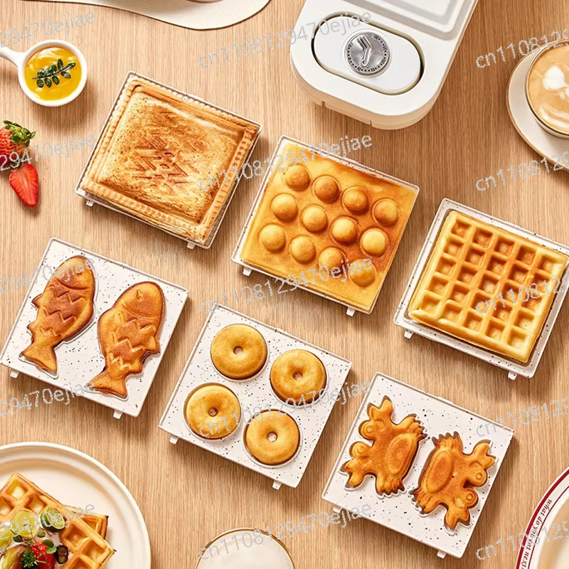 650W Sandwichera Electrica Multifunction Waffle Maker Bubble Egg Cake Toaster Automatic Breakfast Non-Stick Waffle Machine 220V