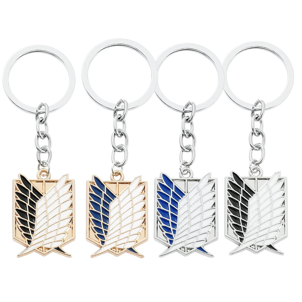 Japan Anime Keychain Cosplay Scout Regiment Logo Metal Badge Pendant Keyring Car Backpack Key Holder Jewelry Accessories Gifts