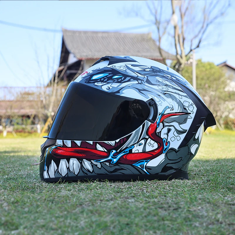 LVS-702-Motorcycle helmet, men's and women's dual lens couple motorcycle full helmet, personalized party race helmet