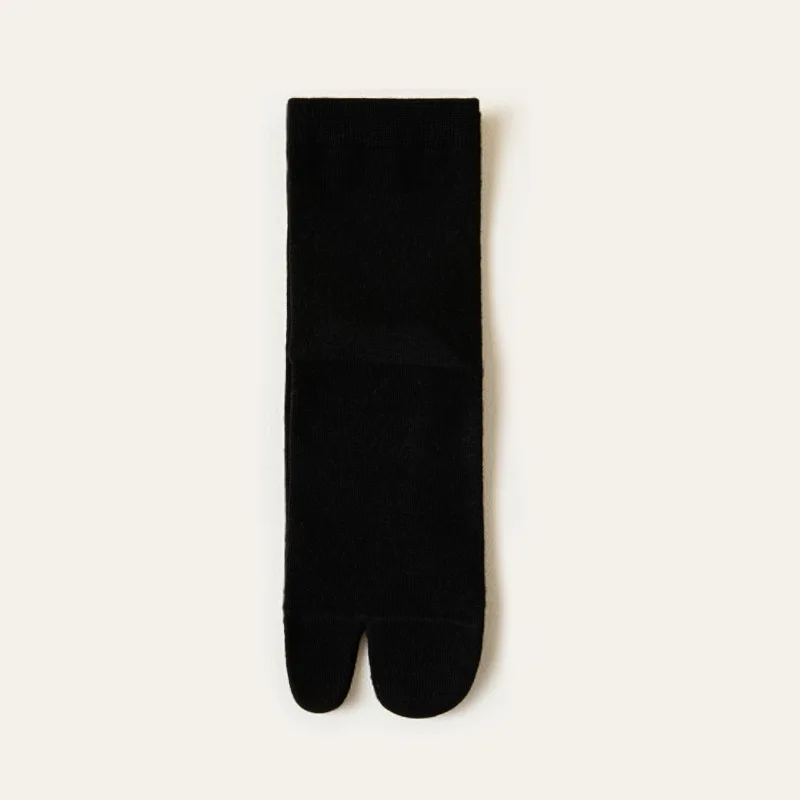 Women Japanese Tabi Split Toe Shoe Insoles, Thin Cotton Sweat Wicking Deodorant Solid Color Mid-Calf Foot Pads