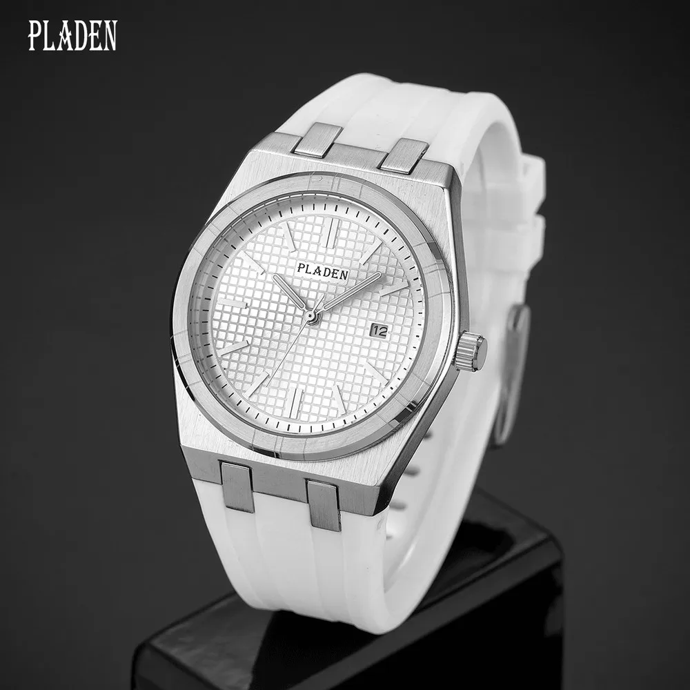 

PLADEN Brand New Men's Watch Sports Classic Calendar Waterproof Glow Silicone Tape Business Male's Quartz Clock Watches 2025