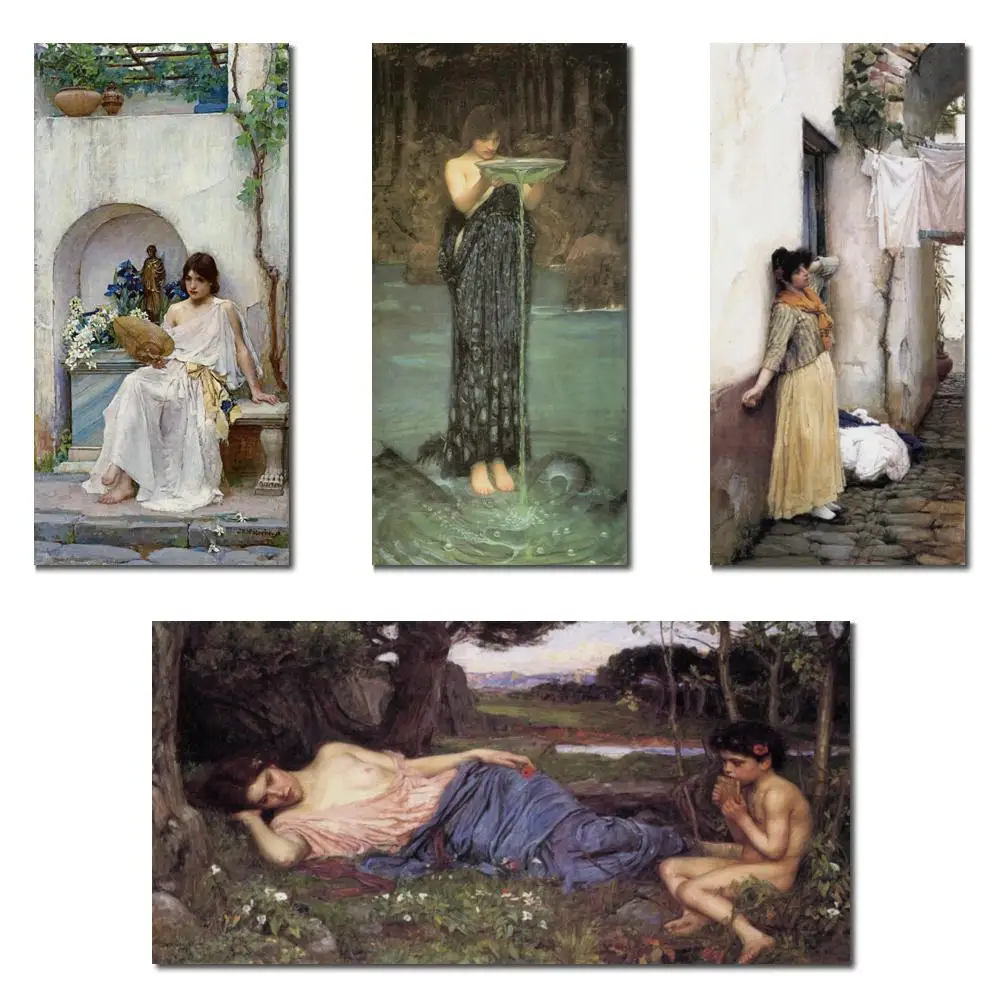 Classical Canvas Art Circe Invidiosa Handmade John William Waterhouse Painting Portrait Artwork Romantic Living Room Decor Large