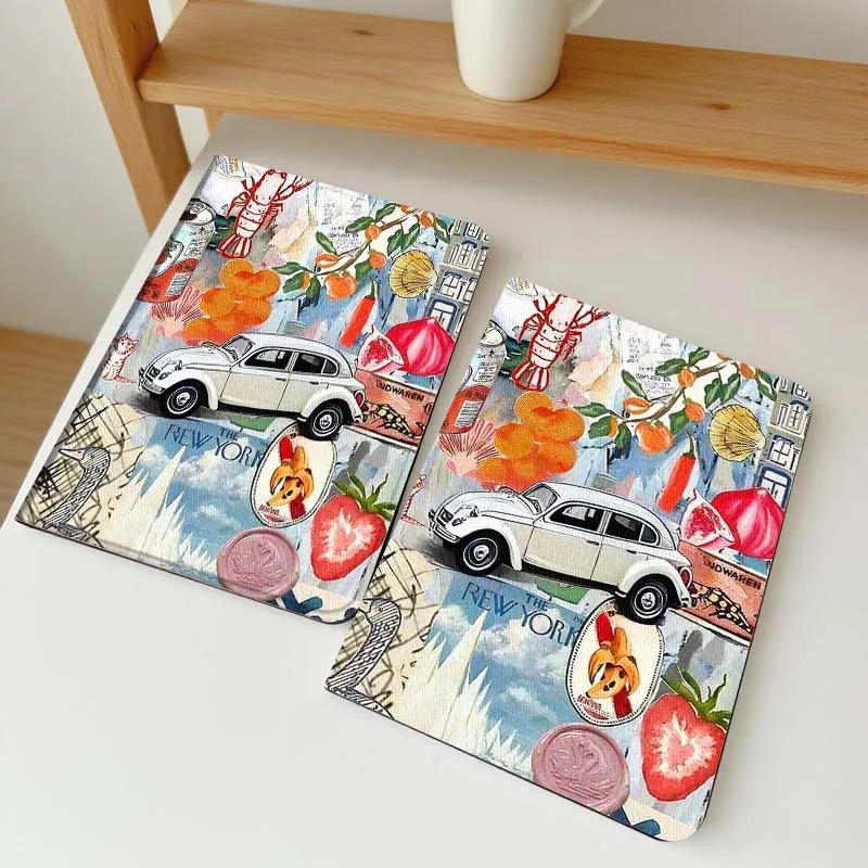 

Retro Car Fruit Drink Pattern Case For Vivo IQOO Pad2 Pad3 Pad5 Air SE Pro 12.1 12.3 13 11.5 11 inch Tablet