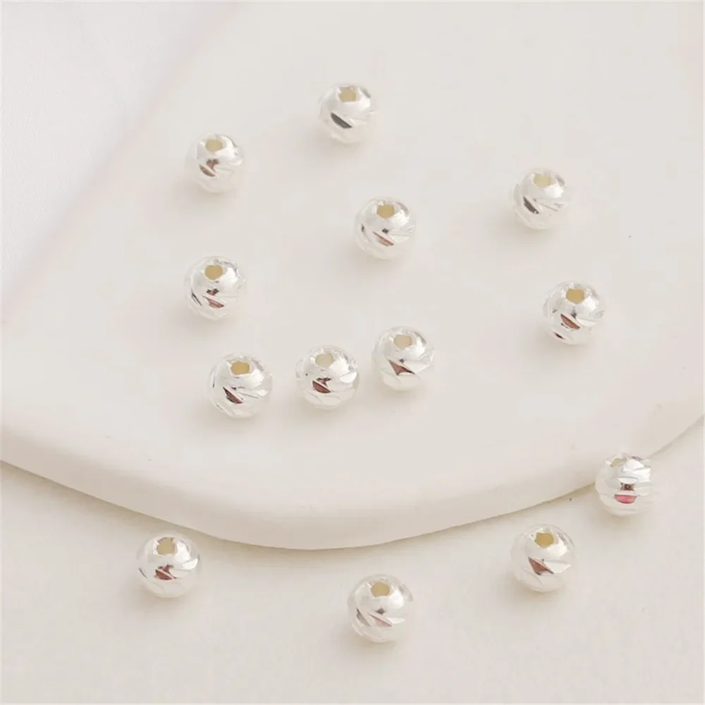 

10 шт. серебряные гальванические цветные бусины с перекрестной резкой, блестящие бусины, браслет, ожерелье, позолоченные вручную бусины ручной работы, свободные бусины