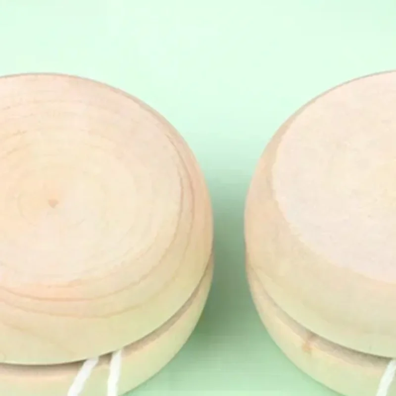 Juguete Yoyo de madera de Color, Mini bola redonda DIY para bebé, manualidades hechas a mano, juguetes de troncos para niños, yo-yo, juguetes creativos Yo Yo para regalo para niños